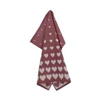 Bunzlau Castle Bunzlau Castle Hearts theedoek 65x65 Burgundy - thumbnail