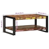 Salontafel 90x50x38 cm massief gerecycled hout meerkleurig - thumbnail