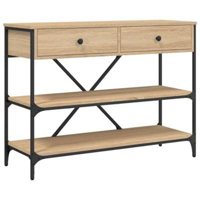 Wandtafel met lades en schappen bewerkt hout sonoma eikenkleur