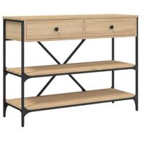 Wandtafel met lades en schappen bewerkt hout sonoma eikenkleur - thumbnail