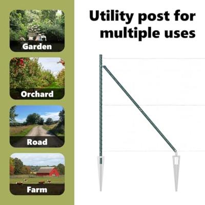 VidaXL Afrasteringspaal 7 pcs groen staal