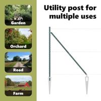 VidaXL Afrasteringspaal 7 pcs groen staal - thumbnail