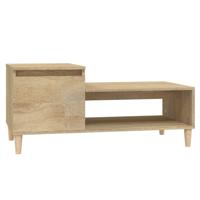Salontafel 100x50x45 cm bewerkt hout sonoma eiken - thumbnail
