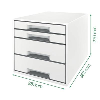 Ladenblok leitz wow 4 laden wit/geel