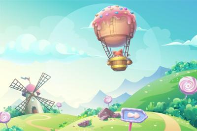 Fotobehang - Sprookjesachtig Snoepland, te koop in 11 maten, premium print, incl behanglijm