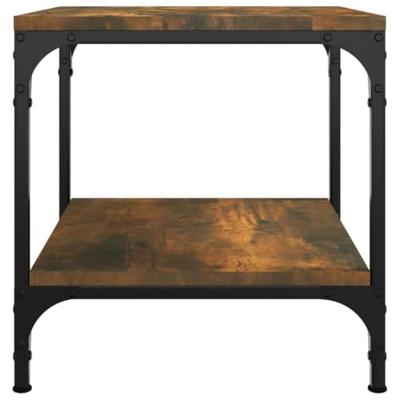 Bijzettafels 2 st 40x40x40 cm bewerkt hout gerookt eiken