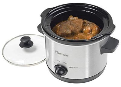 Bestron ASC150 Slowcooker 1.5L RVS/Zwart Bestron ASC150 Slowcooker 1.5L RVS/Zwart