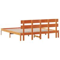 Bedframe met hoofdeinde Bruin 180 x 200 cm Massief grenenhout - thumbnail
