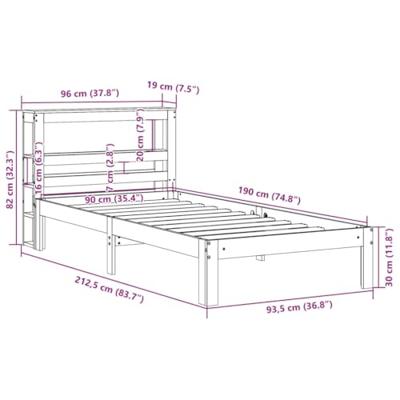 Bedframe zonder matras massief grenenhout wasbruin 90x190 cm