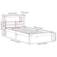 Bedframe zonder matras massief grenenhout wasbruin 90x190 cm - thumbnail