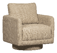WOOOD Draaifauteuil 'Oscar' Chenille, kleur Naturel - thumbnail