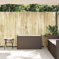 Opbergbank met kussen voor buiten 100 cm poly rattan bruin - thumbnail