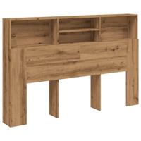 Hoofdbordkast 160x19x103,5cm bewerkt hout artisanaal eikenkleur - thumbnail