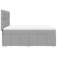 Boxspring met matras stof lichtgrijs 160x200 cm - thumbnail
