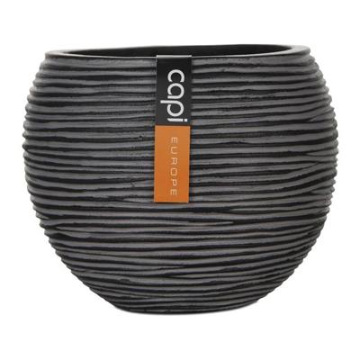 Vaas bol III Rib 17x14 zwart Capi Nature - Capi europe Vaas bol III Rib 17x14 zwart Capi Nature - Capi europe