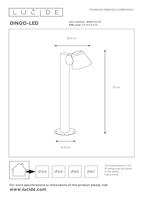Lucide DINGO-LED - Sokkellamp - LED Dimb. - GU10 - 1x5W 3000K - IP44 - Wit - thumbnail