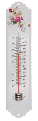 Muurthermometer metaal bloem h30cm