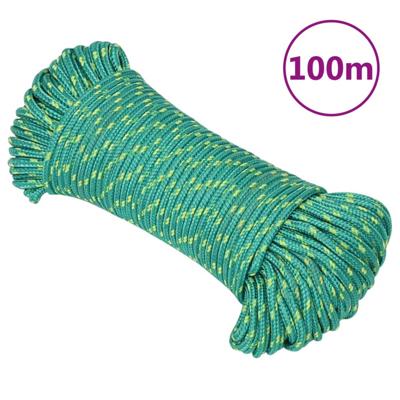 VidaXL Boottouw 3 mm 100 m polypropyleen groen