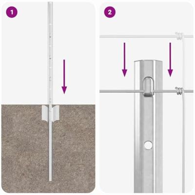 VidaXL Hek met paal zilver 0,8 x 25 m staal