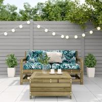 3-delige Loungeset met kussens geïmpregneerd grenenhout - thumbnail