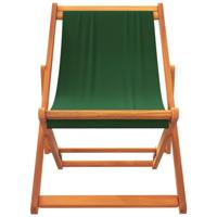 Strandstoelen 2 st inklapbaar stof groen - thumbnail