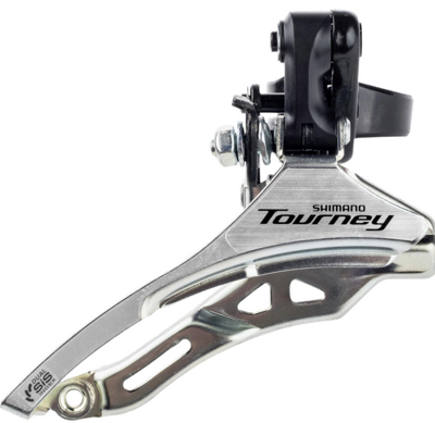 Shimano Voorderailleur 3 x 6/7 speed tourney fd-ty300 down swing/top pull - hoge klem ø34,9 mm - 42t - (66-69°) - zwart/zilver