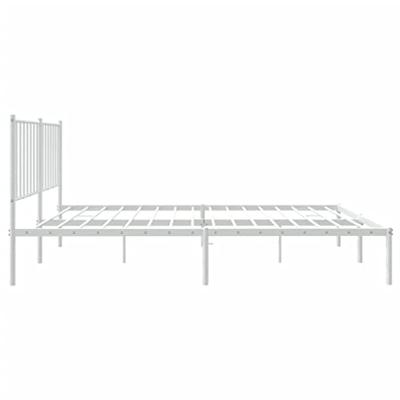Bedframe met hoofdbord metaal wit 120x200 cm