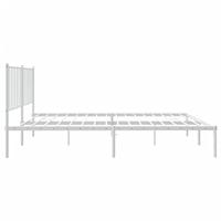 Bedframe met hoofdbord metaal wit 120x200 cm - thumbnail
