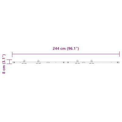 VidaXL Ophangset voor schuifdeur 244 cm koolstofstaal VidaXL Ophangset voor schuifdeur 244 cm koolstofstaal