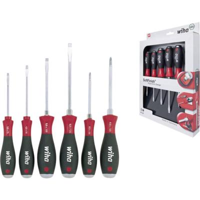 Wiha Schroevendraaierset | 6-delig sleuf / PZD | meercomponentengrepen | 6-kant-mes / aanzet | 1 stuk - 21251 - 21251
