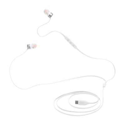 JBL Tune 310 C Bedraade in-ear oortjes met microfoon, met JBL Pure Bass Sound en een 3-knops afstandsbediening, in het wit