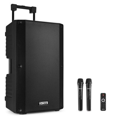 Vonyx VSA700 draagbare speaker op accu met 2x draadloze microfoon Vonyx VSA700 draagbare speaker op accu met 2x draadloze microfoon