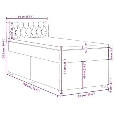 Boxspring met matras stof taupe 90x190 cm