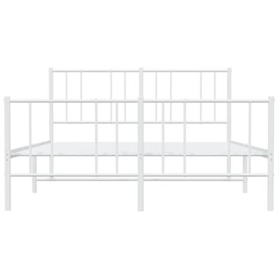 Bedframe met hoofd- en voeteneinde metaal wit 120 x 190 cm - thumbnail