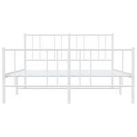 Bedframe met hoofd- en voeteneinde metaal wit 150x200 cm - thumbnail