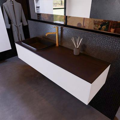 Badkamermeubelset Mondiaz Erin 150 cm met 1 Lade met RIDGE Wastafel Links Urban met 1 kraangat Greeploos Mat Carrara Badkamermeubelset Mondiaz Erin 150 cm met 1 Lade met RIDGE Wastafel Links Urban met 1 kraangat Greeploos Mat Carrara