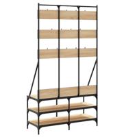 VidaXL Kledingrek met schoenenrek 100x40x184 cm sonoma eikenkleurig - thumbnail