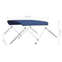 VidaXL Biminitop 2-boogs 180x150x110 cm marineblauw - thumbnail