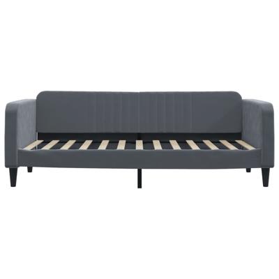 Slaapbank met matras 90x190 cm fluweel donkergrijs - thumbnail
