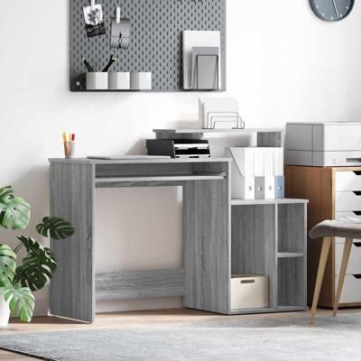 Bureau met Opbergruimte Grijs sonoma 120,5 x 44 x 88,5 cm