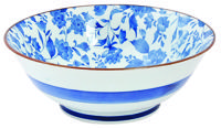 Blauw/Wit Kom - Mixed Bowls - 900ml - 19 x 7.5cm - thumbnail