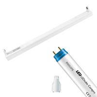 LED TL Armatuur met T8 Buis - Aigi Dybolo - 60cm Enkel - Philips - CorePro LEDtube EM 865 - 8W - Helder/Koud Wit 6500K | Vervangt 18W - thumbnail