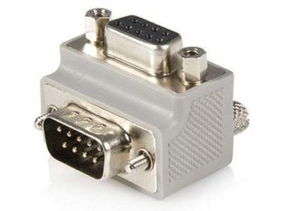 StarTech.com Rechte hoek DB9 naar DB9 seriële kabel adapter type 2 - M/F (GC99MFRA2), grijs