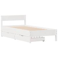 Bedframe zonder matras massief grenenhout wit 140x200 cm - thumbnail