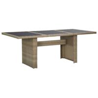 Tuintafel 200x100x74 cm glas en poly rattan bruin - thumbnail