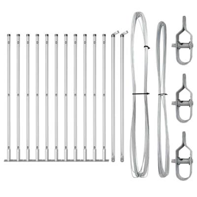 VidaXL Afrasteringspaal 13 pcs zilver staal VidaXL Afrasteringspaal 13 pcs zilver staal