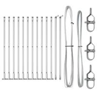 VidaXL Afrasteringspaal 13 pcs zilver staal - thumbnail