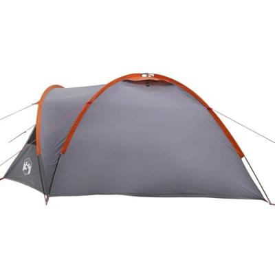 VidaXL Camping tent grijs en oranje 308 x 268 x 130 cm polyester