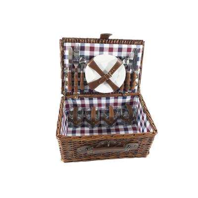 Svenska Living Picknickmand 4-persoons rood/blauw