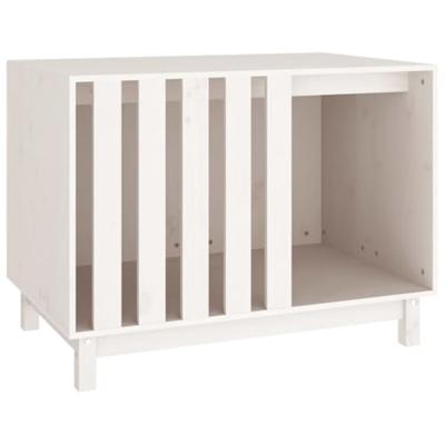 Hondenhok 90x60x67 cm massief grenenhout wit